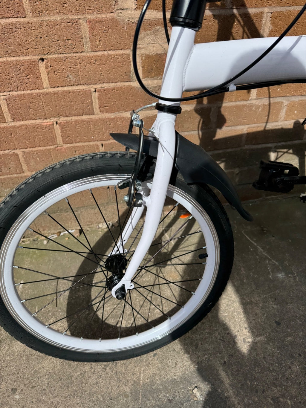 20 inch Unisex Folding Bike Adult Kids City Bike 6 Speeds Bicycle White