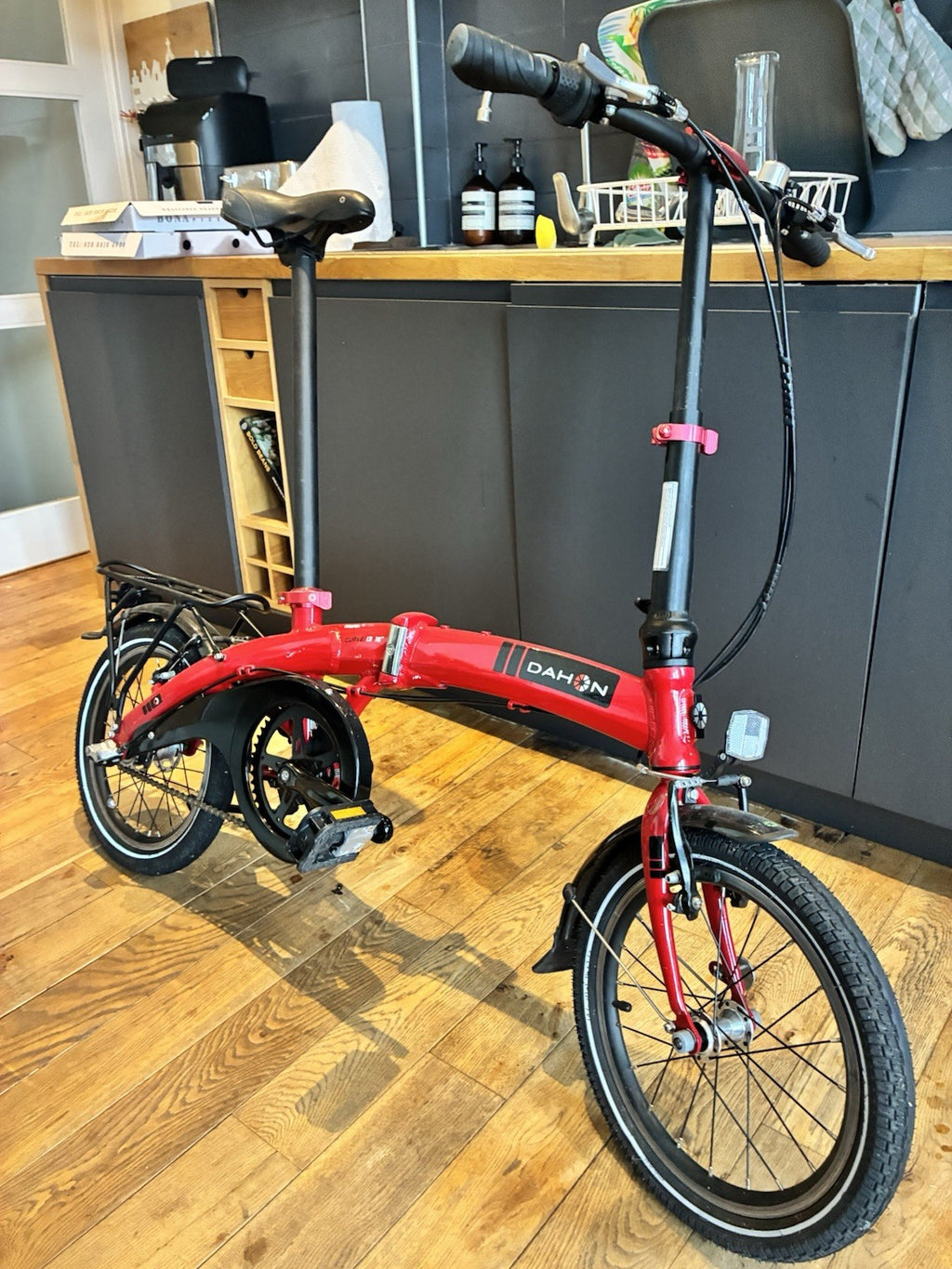Dahon Curve i3 16in Folding Bike 3-Speed Hub Gears Rack Mudguards Red/Black