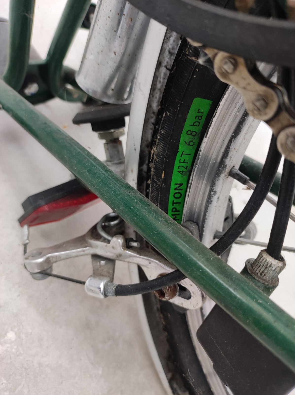 2003 Brampton Classic Green Folding Bike 3 Speed Vintage Retro