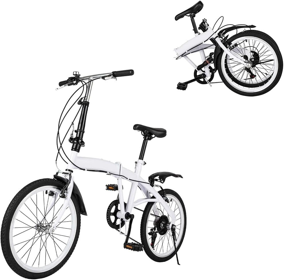20” Folding Bike Lightweight Aluminum Frame 6-Speed Adjustable City Ride