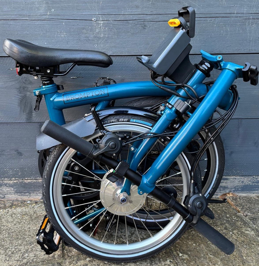2023 Brompton C Line Urban M6L Folding Bicycle in Ocean Blue - Hardly Used