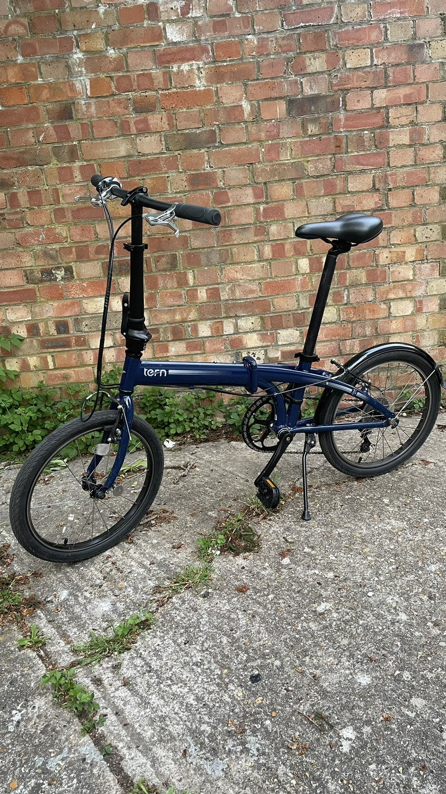Tern Folding Bike 20in Blue/Black Flat Bar V-Brakes Mudguards Kickstand