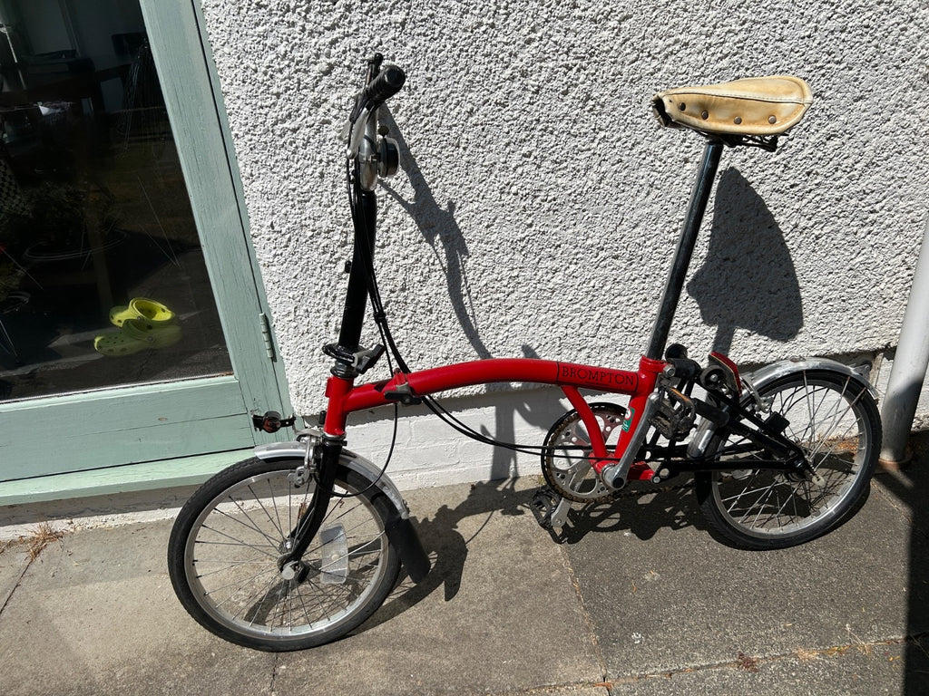 Brompton Folding Bike T5  Frame number 12616  colour red 1993