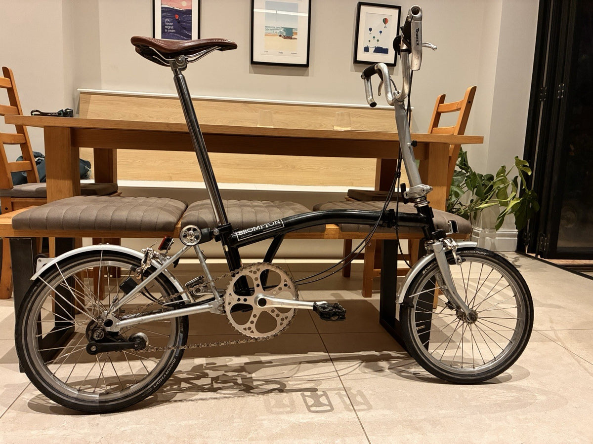 Brompton Folding Bike Black/Silver 16in Wheels Mudguards Reflectors