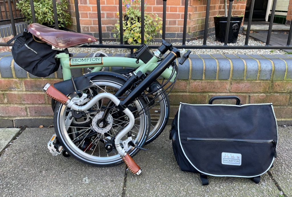 BROMPTON 6-SPEED H-TYPE CUSTOM URBAN TOURER, SAGE GREEN with BLACK EXTREMITIES
