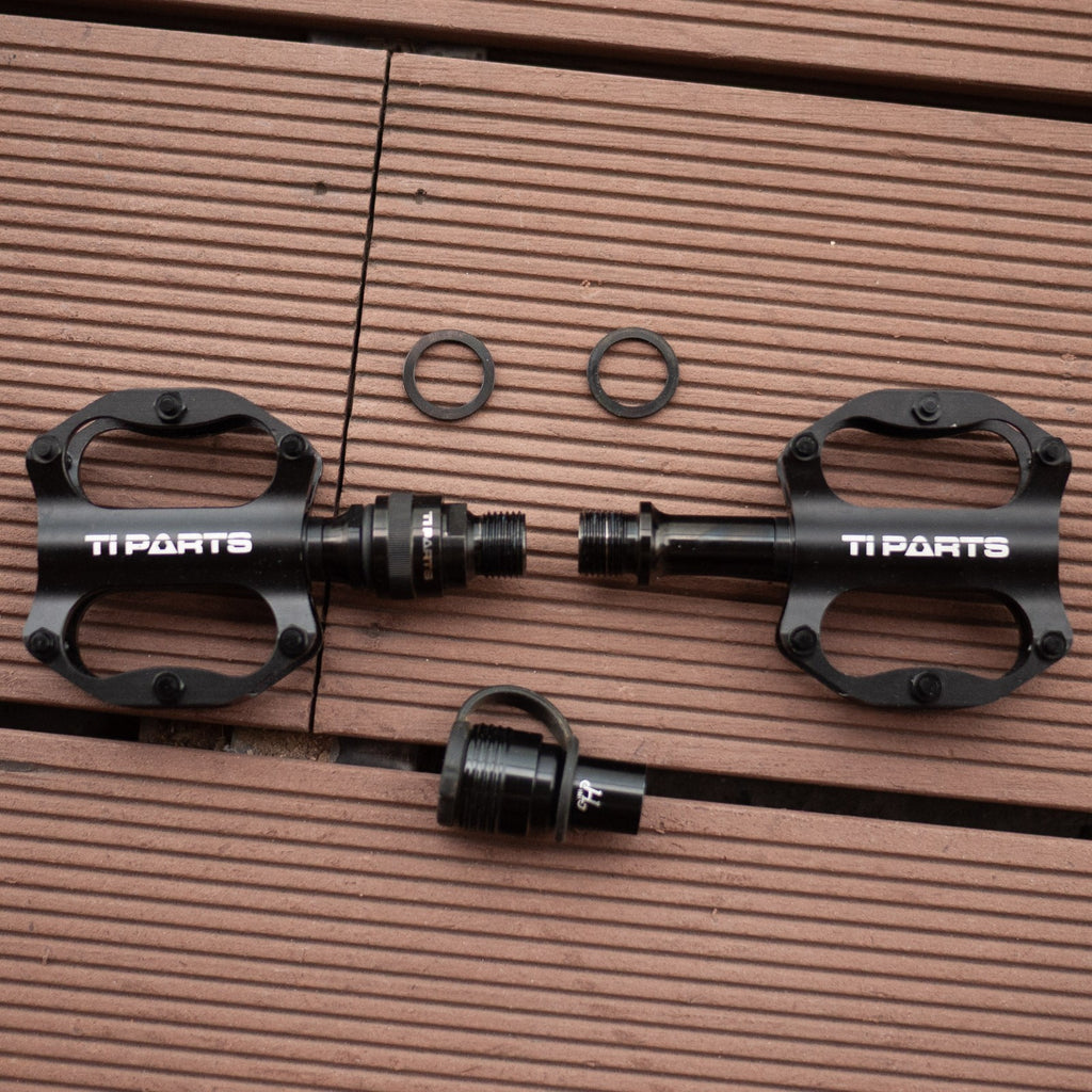 Brompton Ti Parts Workshop Titanium Axle Mini Pedals Black Single QR H&H Holder