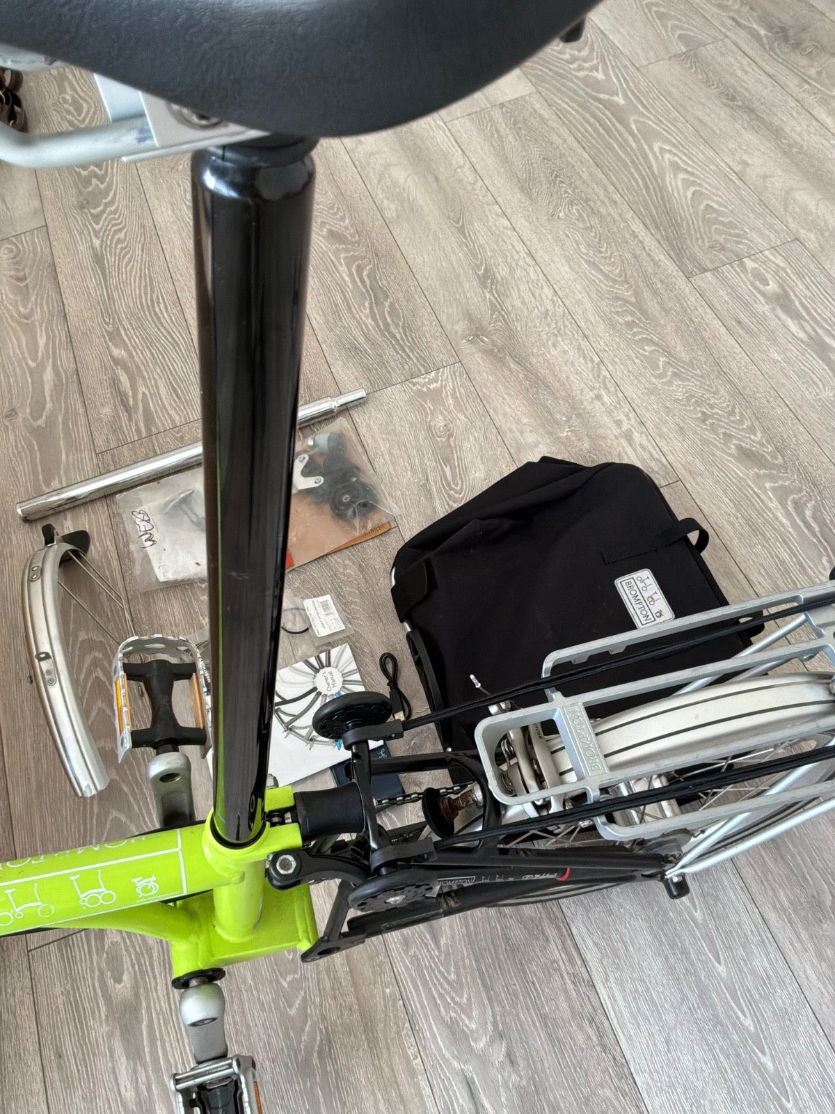 Brompton H3R, C Line, Folding Bicycle in Lime Green/Black
