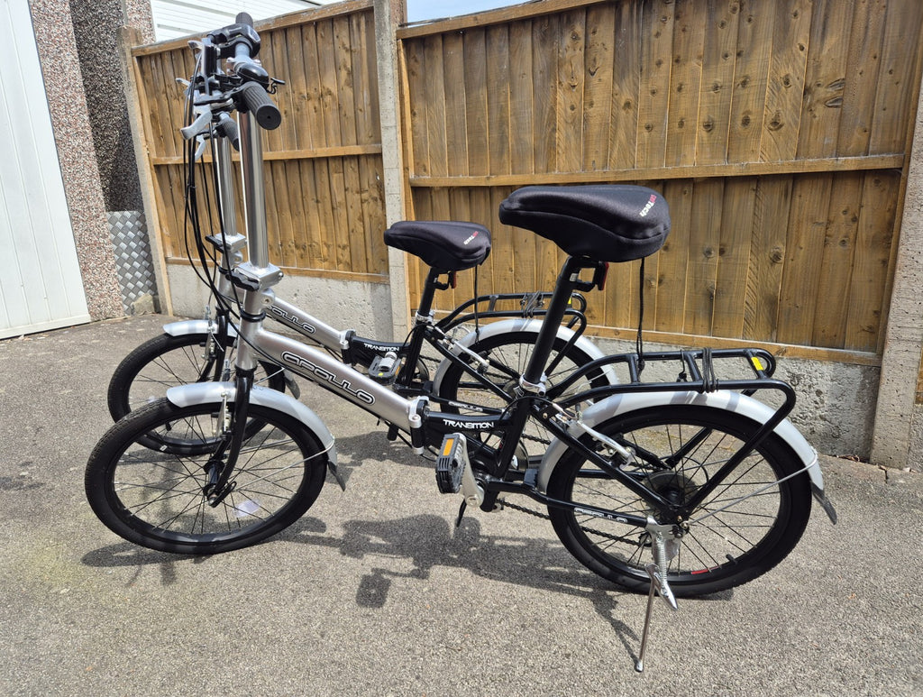 Apollo Aluminium 20in Folding Bike Silver/Black Mudguards Rear Rack V-Brakes