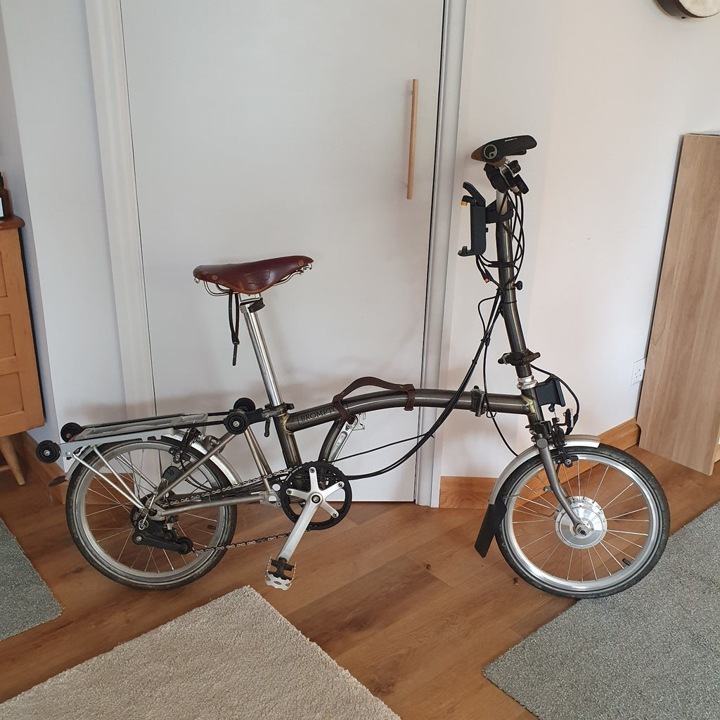 Brompton Folding Bike 2020, Lightweight, 6 Speed, Raw Lacquer & Brooks Saddle
