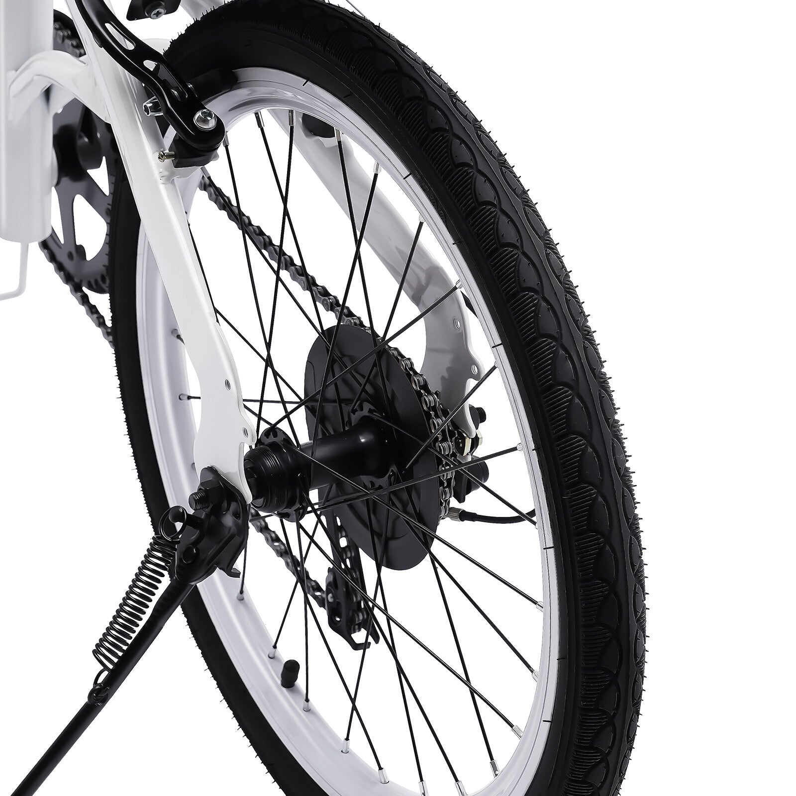White Folding Bike Foldable City Bike for Adult 20" Commute Bicycle 6 Speed Gear