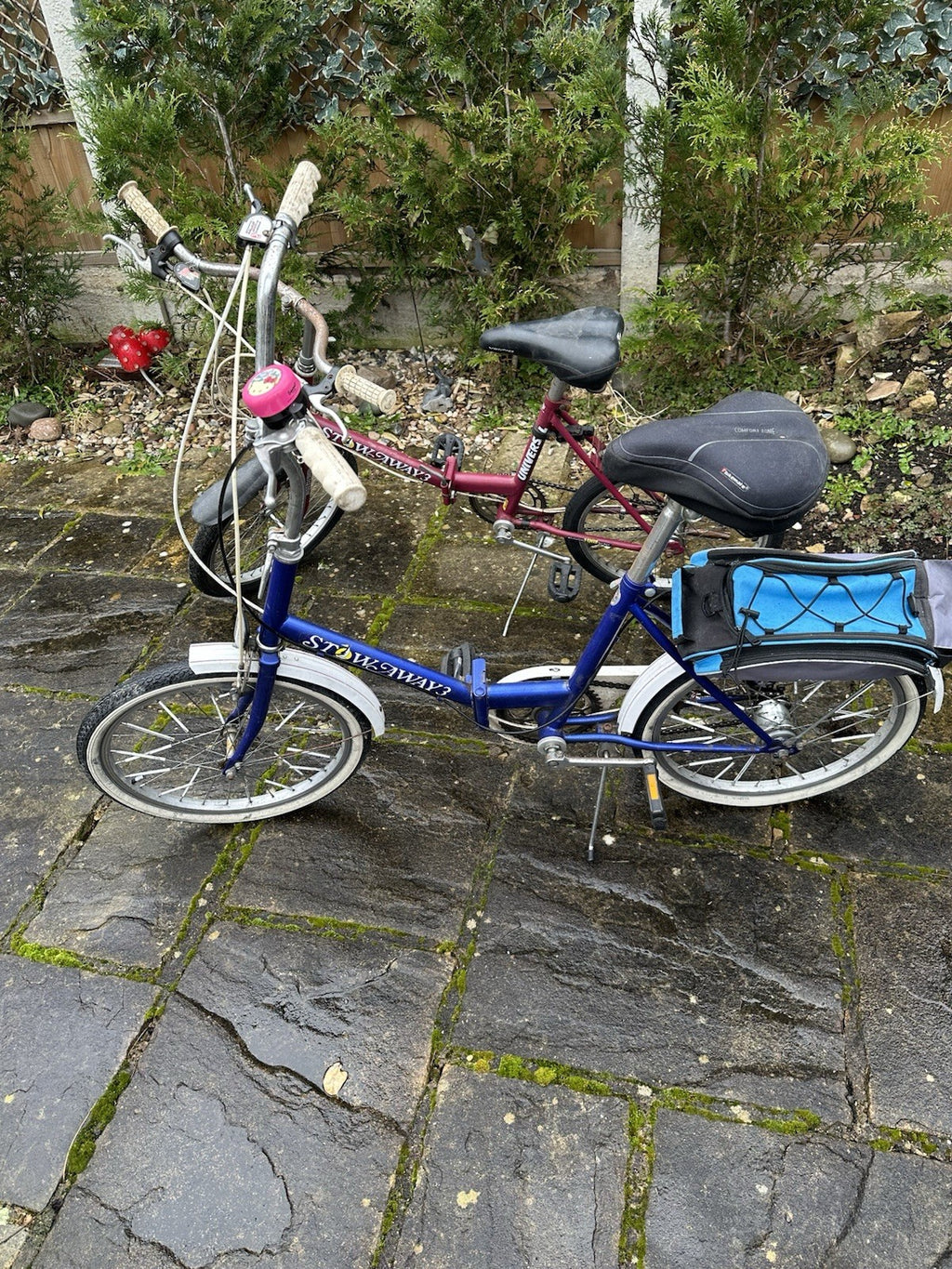 STOWAWAY 3 FOLDABLE BIKES X2 (burgundy/blue)