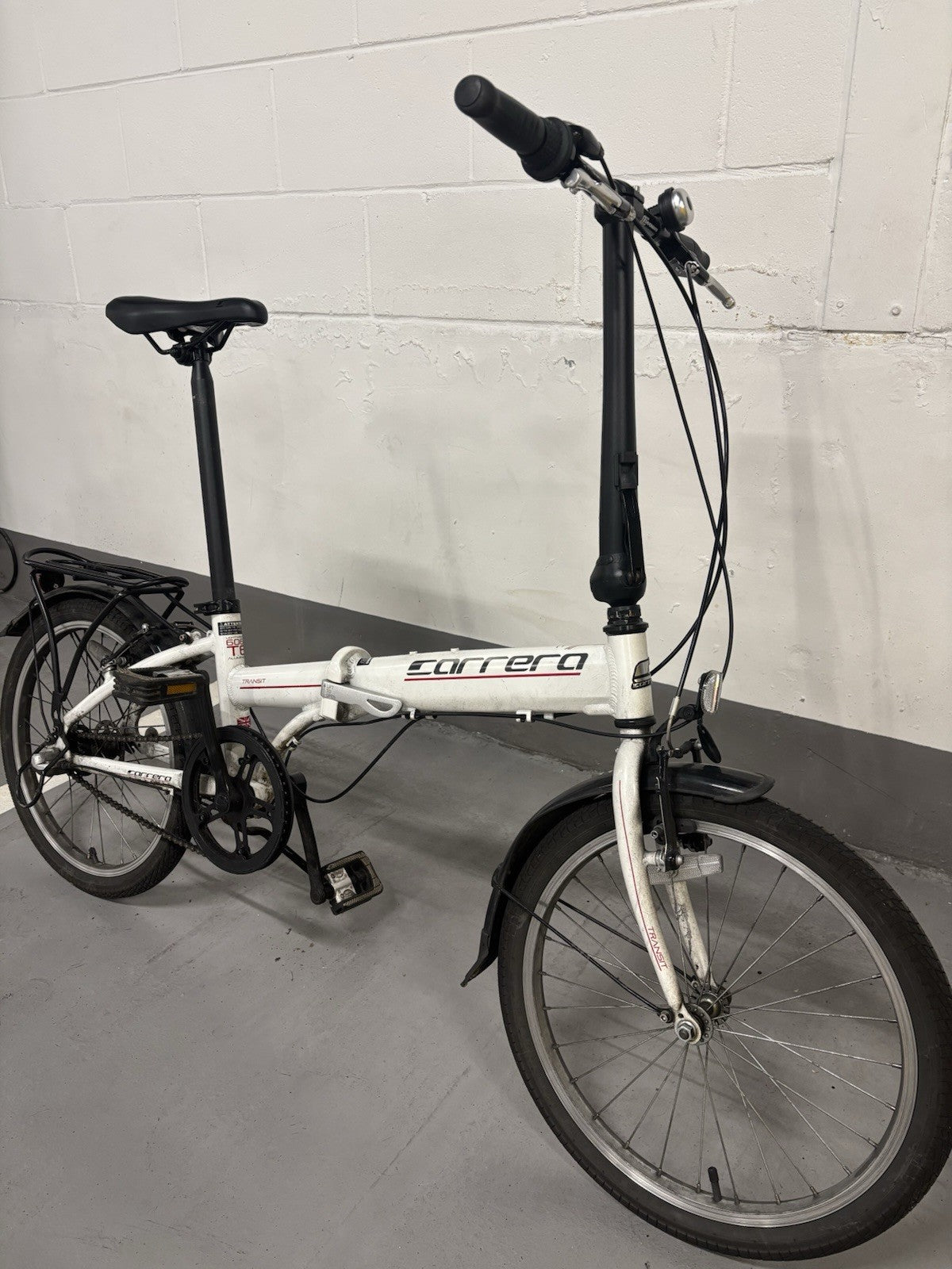 Carrera Transit Lightweight Folding Bike 6061 T6 Aluminium White Colour