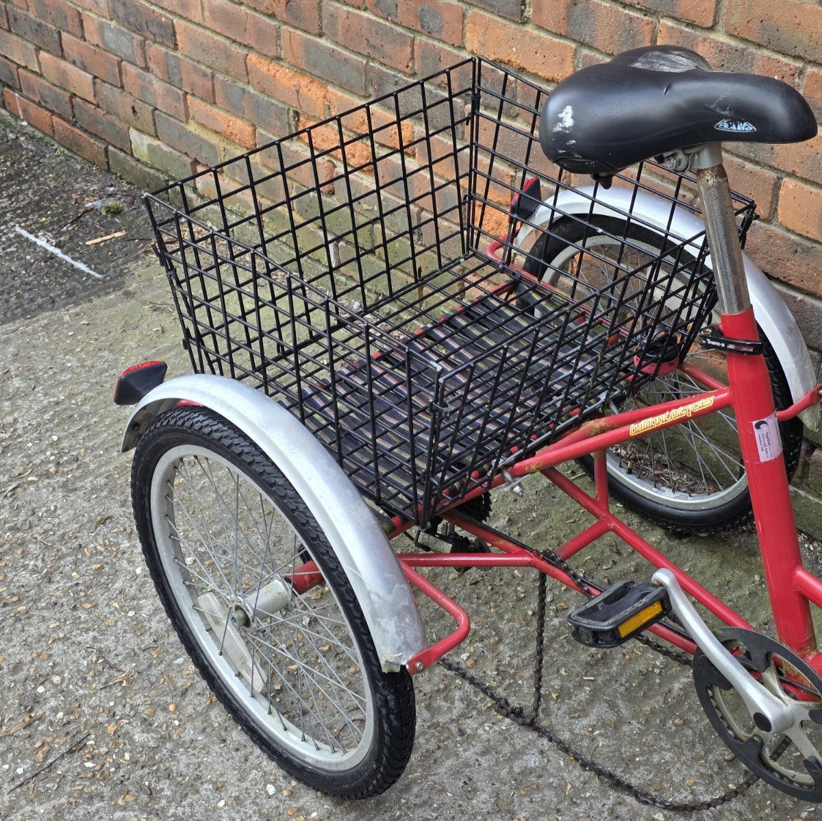 BRILLIANT BICYCLES TRI-1 FOLDABLE TRICYCLE BIKE (17" FRAME w/ 20" WHEELS) BASKET