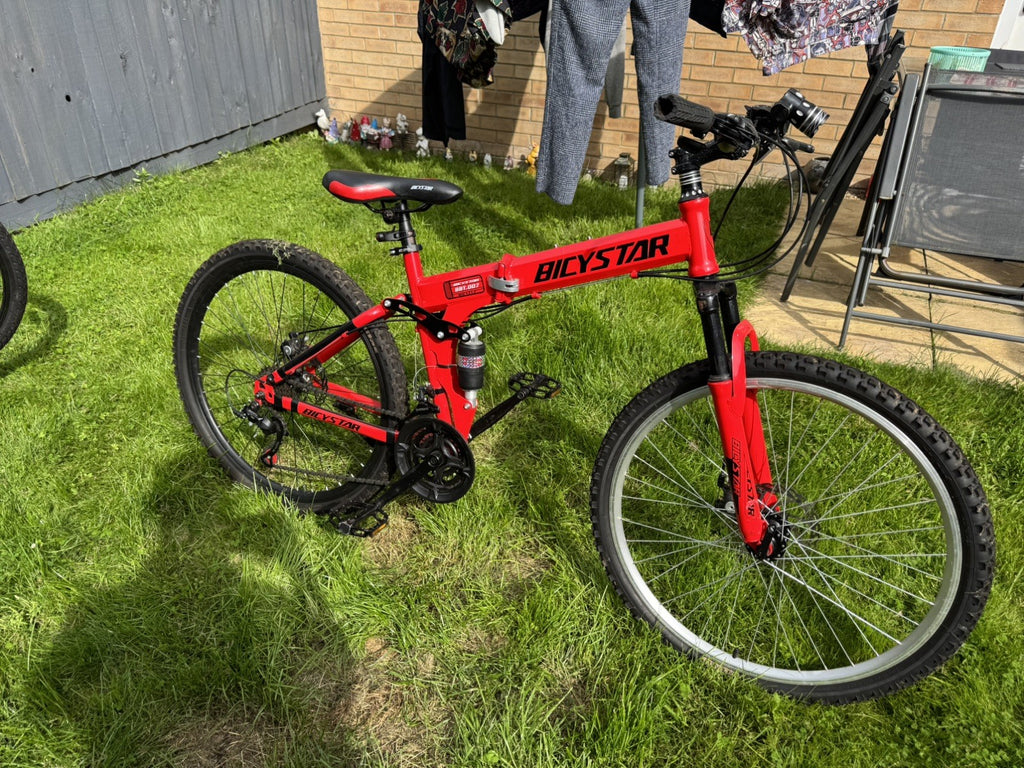 26 Inch Folding Bike, Bicystar Mountain Bike Adult bicycle Dual Suspension