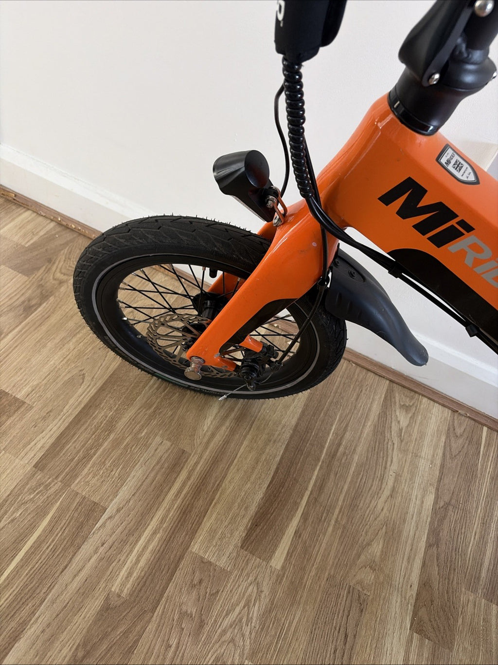 MiRider One Folding Cycle Orange, 16-inch Wheels Used.