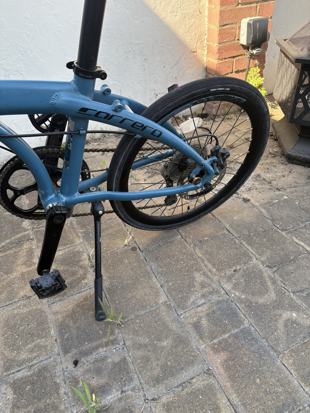 Carrera Folding Bike 20in Wheels Blue/Black Mechanical Disc Brakes Kickstand