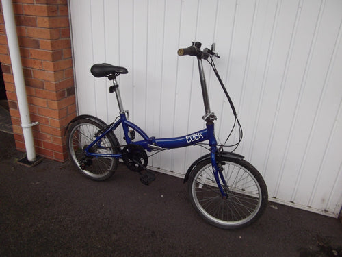 Apollo Tuck Folding Bike 20in Blue 6-Speed V-Brake Kickstand