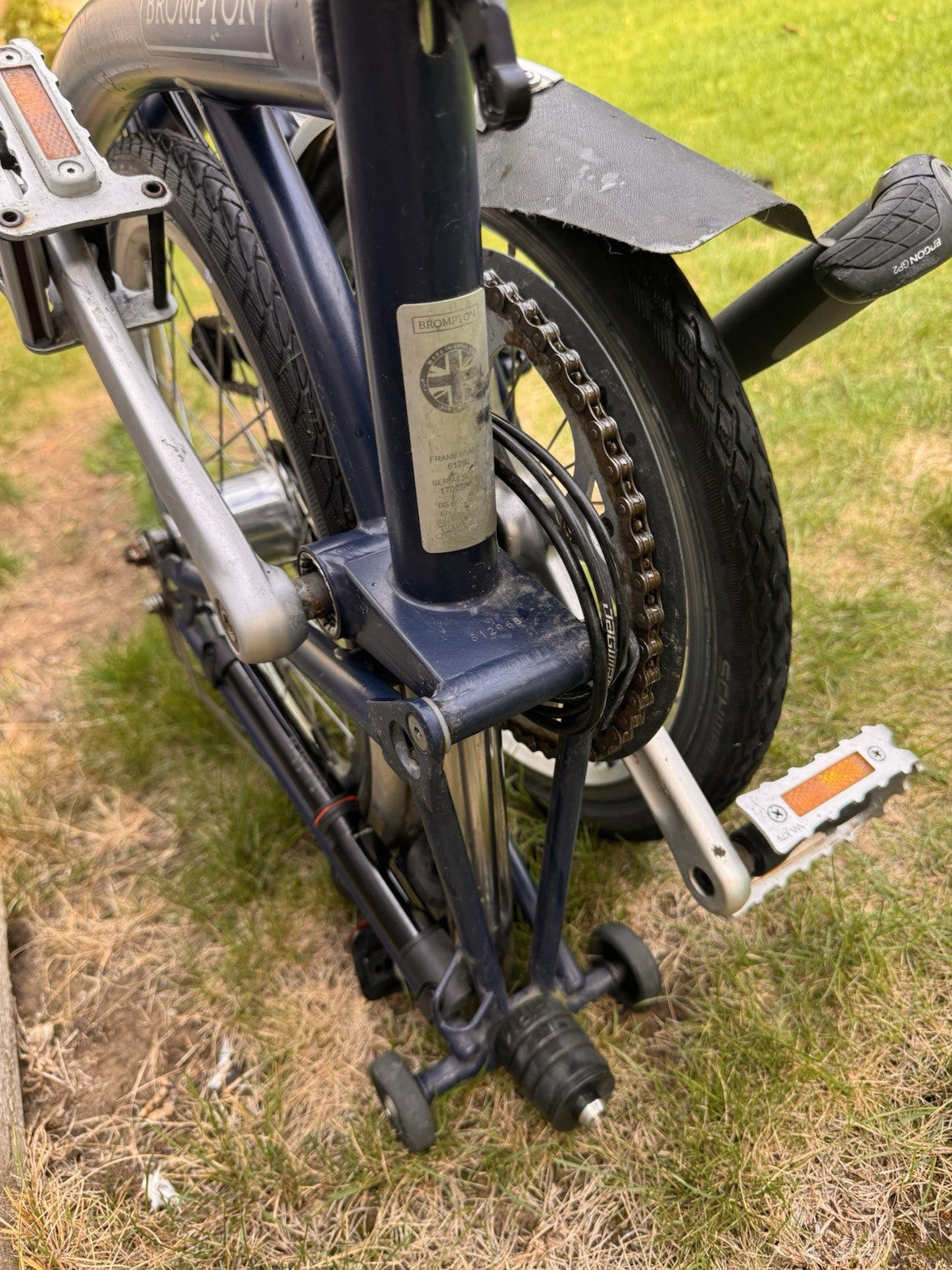Brompton 16in Folding Bike Blue 3-Speed Hub Gears Mudguards Reflectors