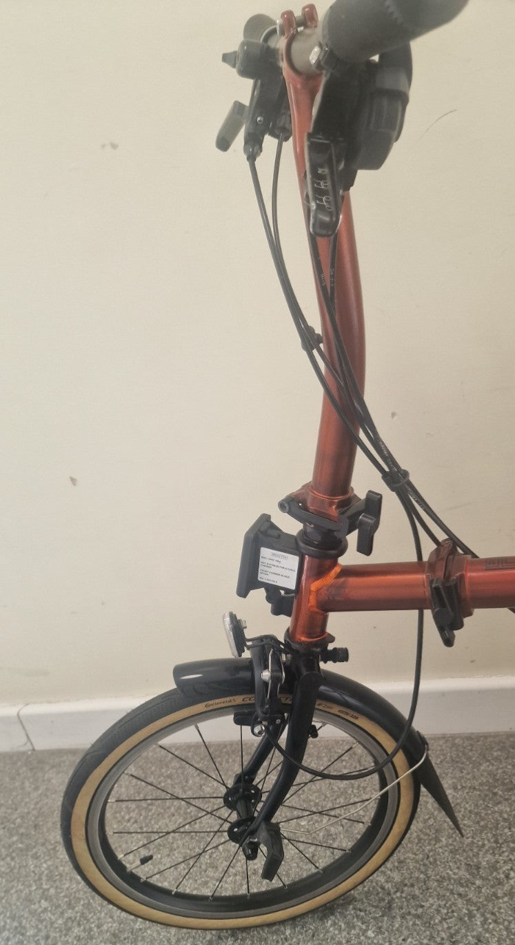 Brompton P Line 12 speed FLAME LACQUER + roller. Low £$🌎 Post📦🛫📮.RRP£2679