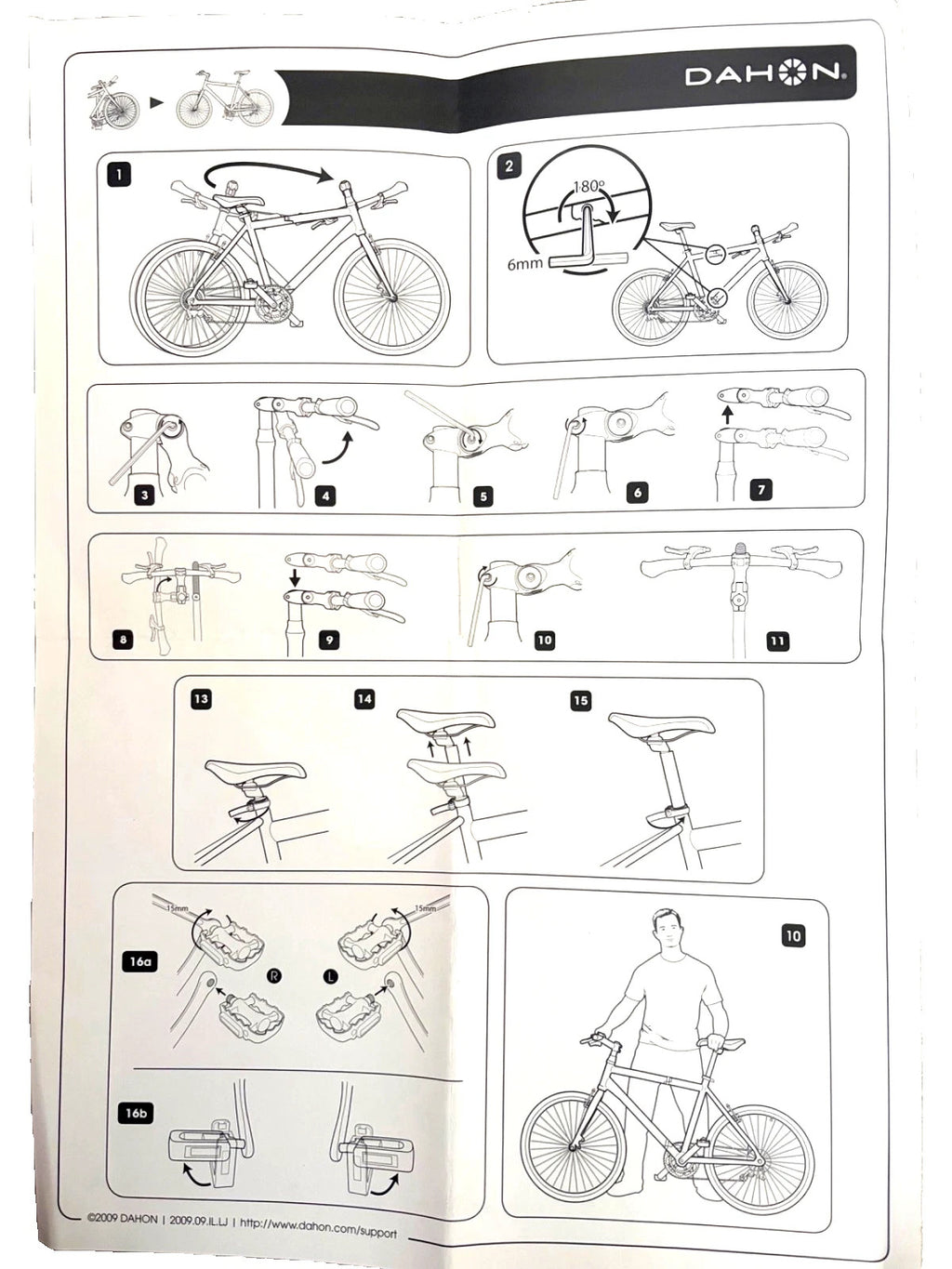 Dahon Matrix 2010 folding mountain bike, aluminium frame.