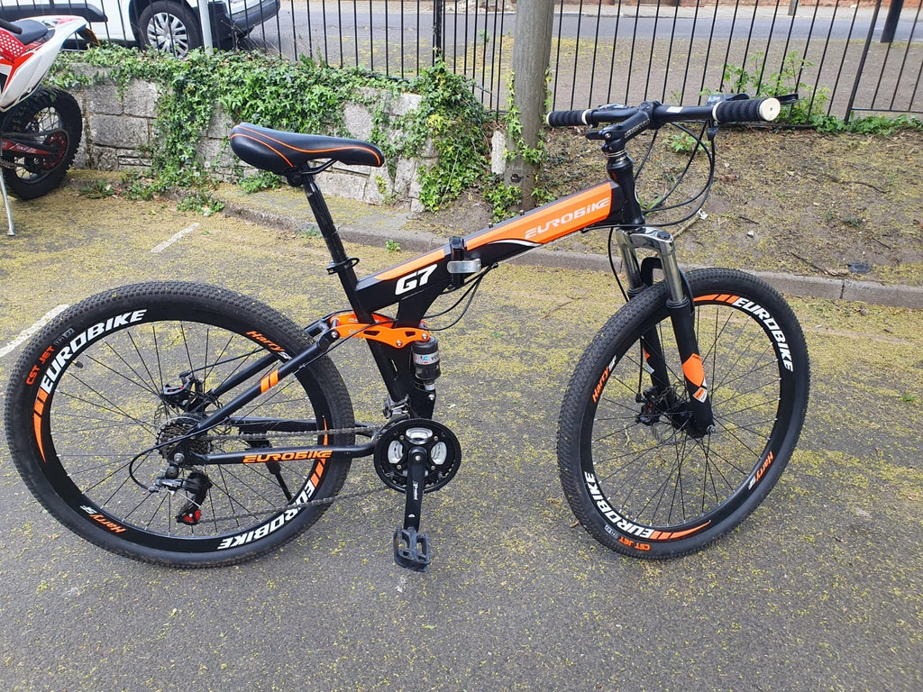 Eurobike Folding Mountain Bike for Adults Full Suspension Bicycle 26/27.5 inch
