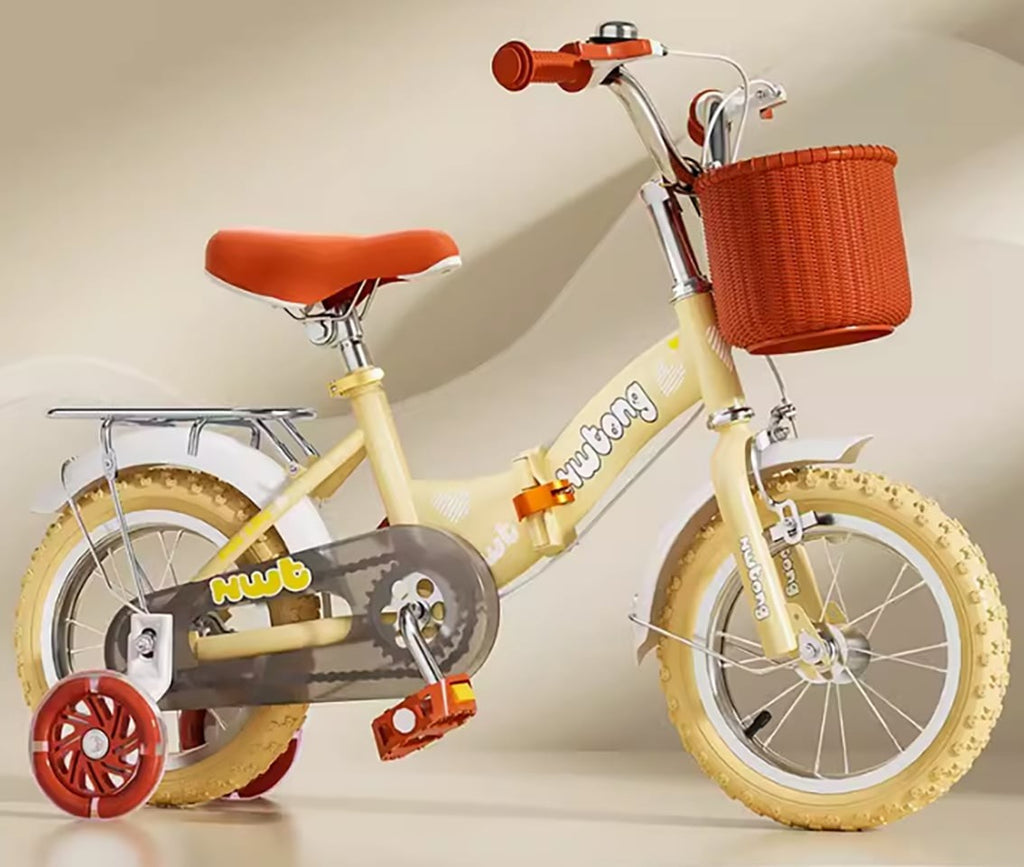 Kids Unisex folding bike cycle + Removable Rack & Basket - 12/14/16/18 inch Yell