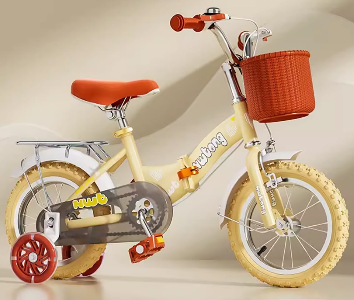 Kids Unisex folding bike cycle + Removable Rack & Basket - 12/14/16/18 inch Yell