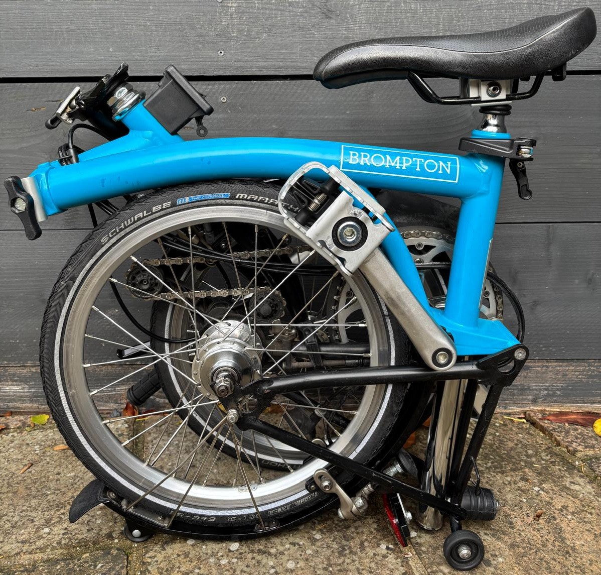 Brompton S6L Urban C Line Folding Bicycle 6 Speed in Lagoon Blue / Black - Used