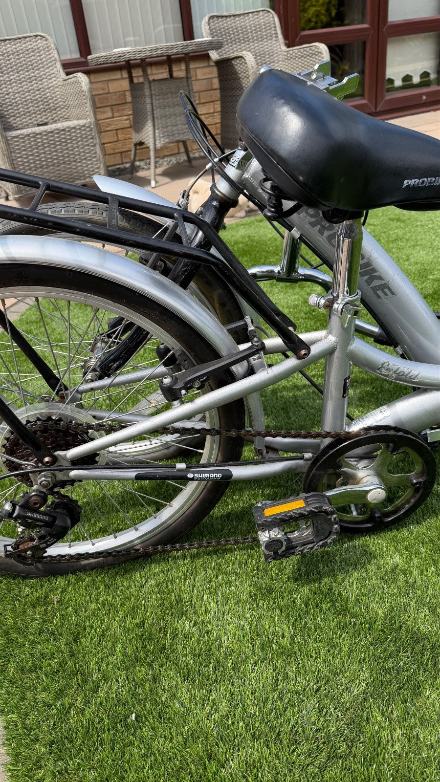 PROBIKE Light Lite 20in Folding Bike Grey/Silver Rear Rack Mudguards Reflectors