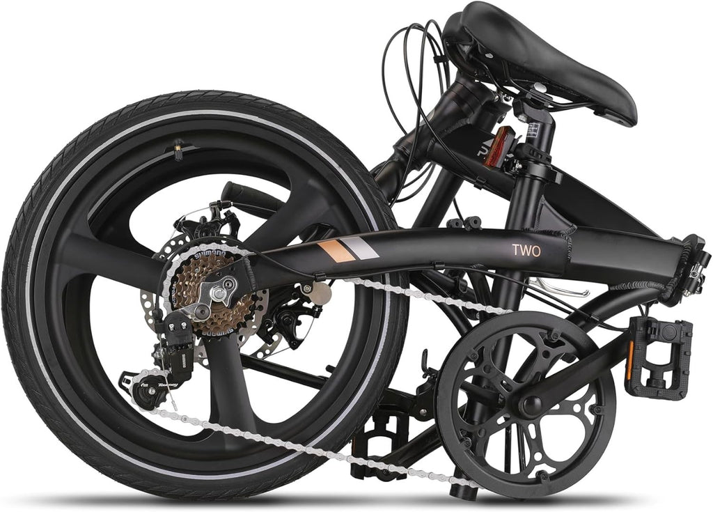 Folding Bike 20" Aluminum Frame, Disc Brakes, 6-Speed, Lightweight & Portable