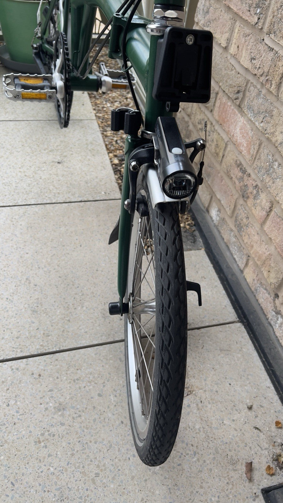 Brompton C Line 2021 Folding Bike Green with Mudguards & Reflectors