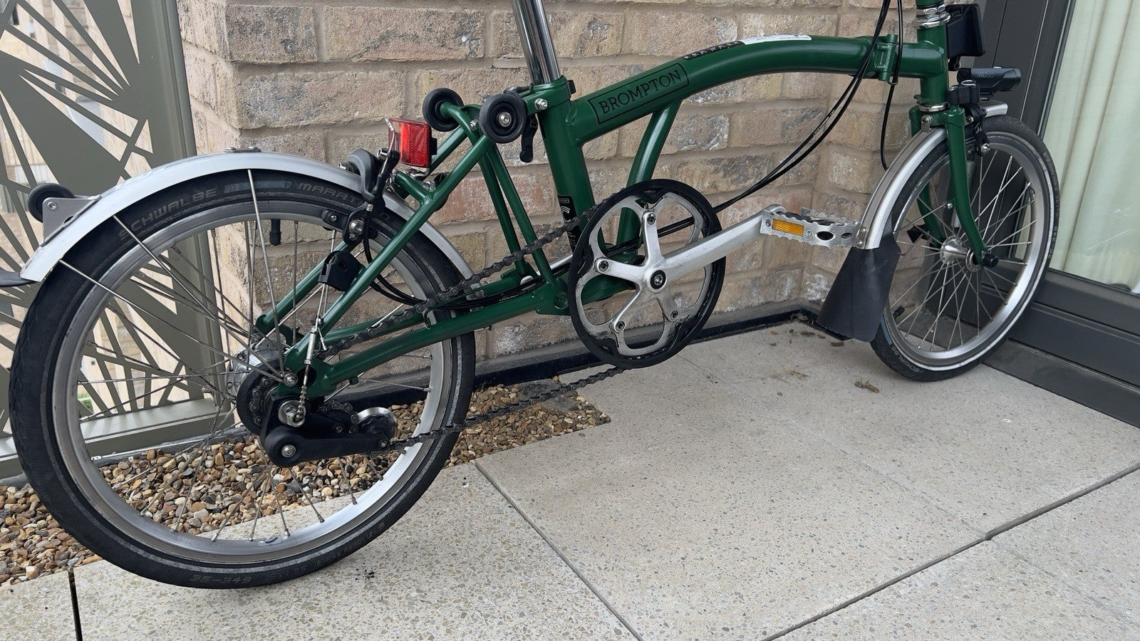 Brompton C Line 2021 Folding Bike Green with Mudguards & Reflectors