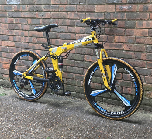 BEGASSO SOLDIER FOLD UP MOUNTAIN BIKE (42cm FRAME SIZE w/ 24" WHEELS)