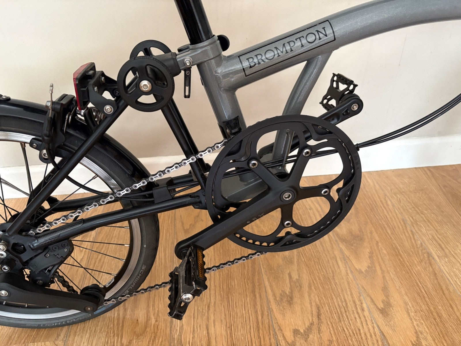 Brompton P Line 4 Speed 2023 flat Handlebar Folding Bike - Storm Grey