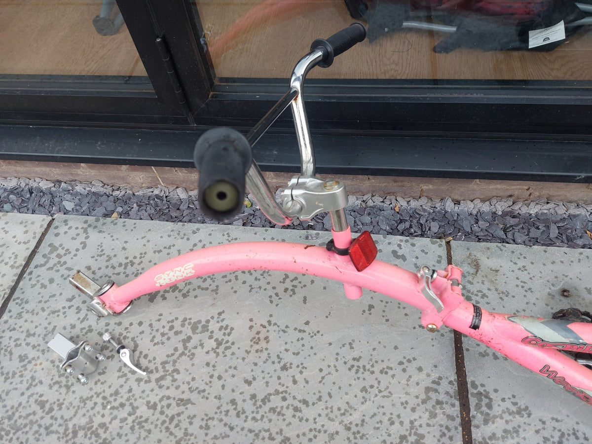 Weeride Co-Pilot 20in Kids Bike Pink 1-Speed Steel BMX Bars Folding Reflectors