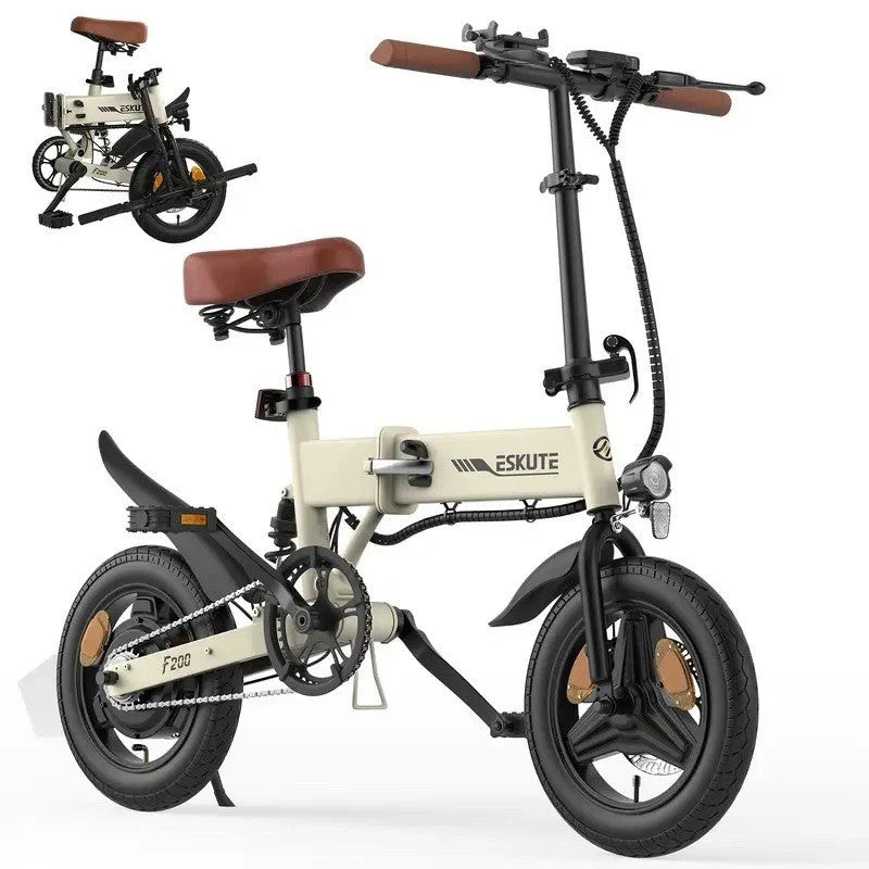 14" Portable Commuter Bike 50km range 36V 7.8A Folding City Bike Full Disc-F200R