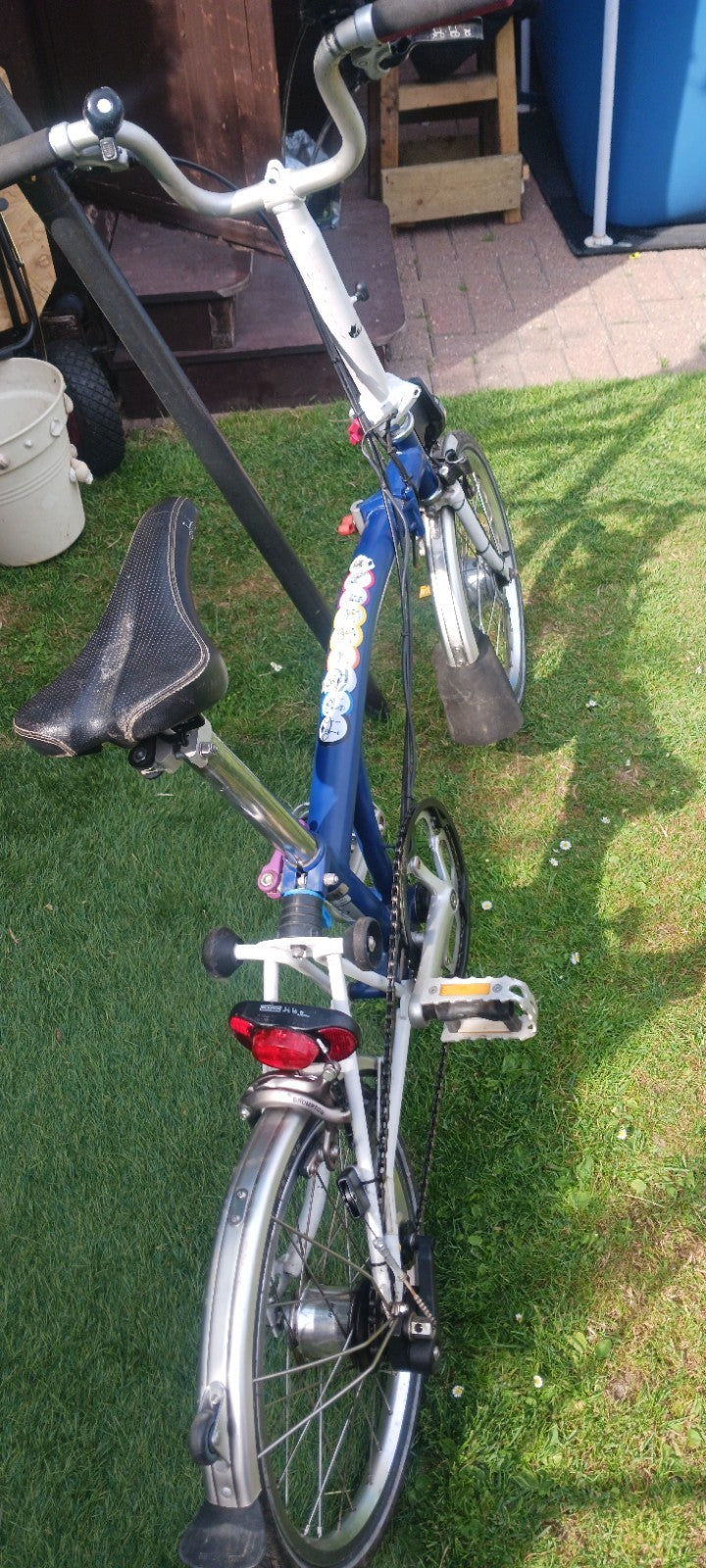 Bromton Blue Folding Bike, 20in Wheels, Flat Bar, Side Pull Caliper Brakes