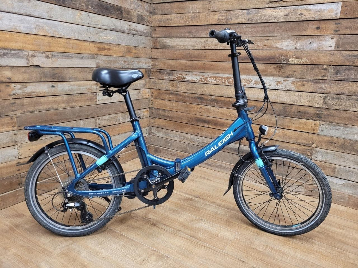 Raleigh Evo Electric Folding Bike 20 Inch Shimano Gears Blue No Battery