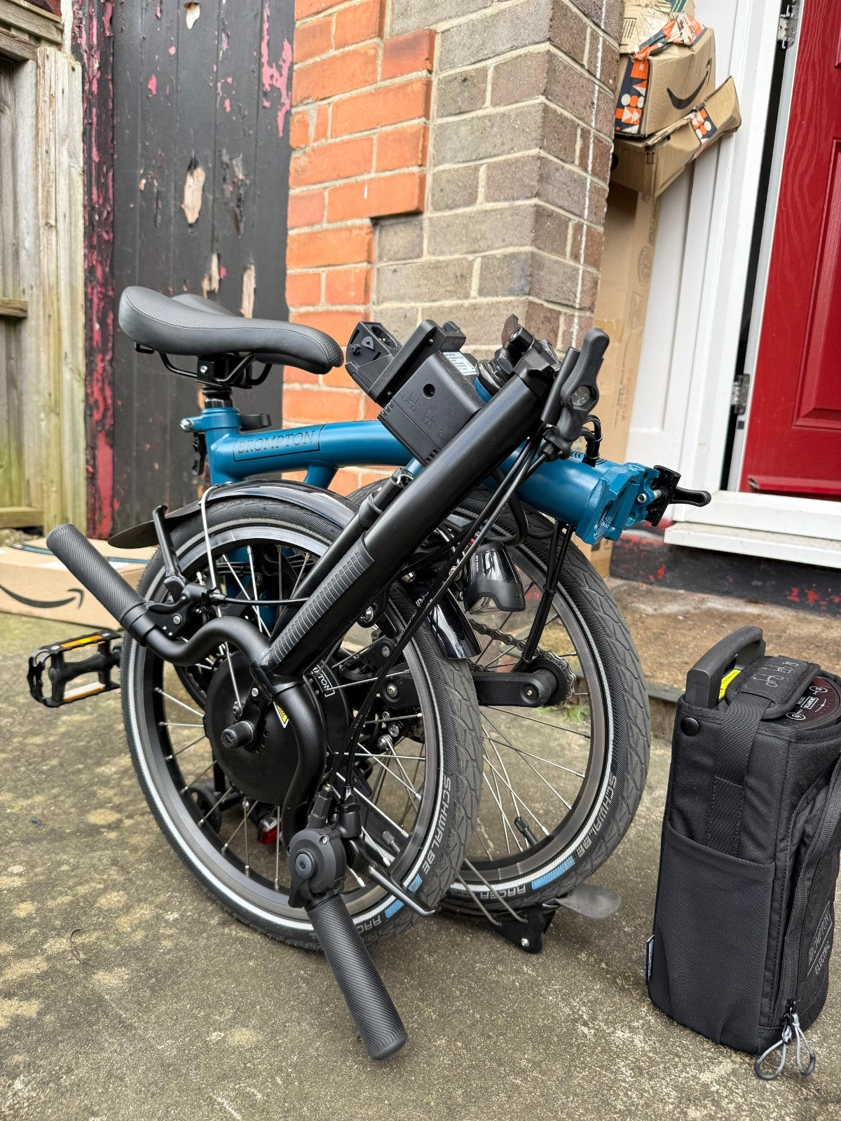 Brompton Electric C Line - 4 Speed - Mid Handlebar  Black Folding Bike RRP £2900