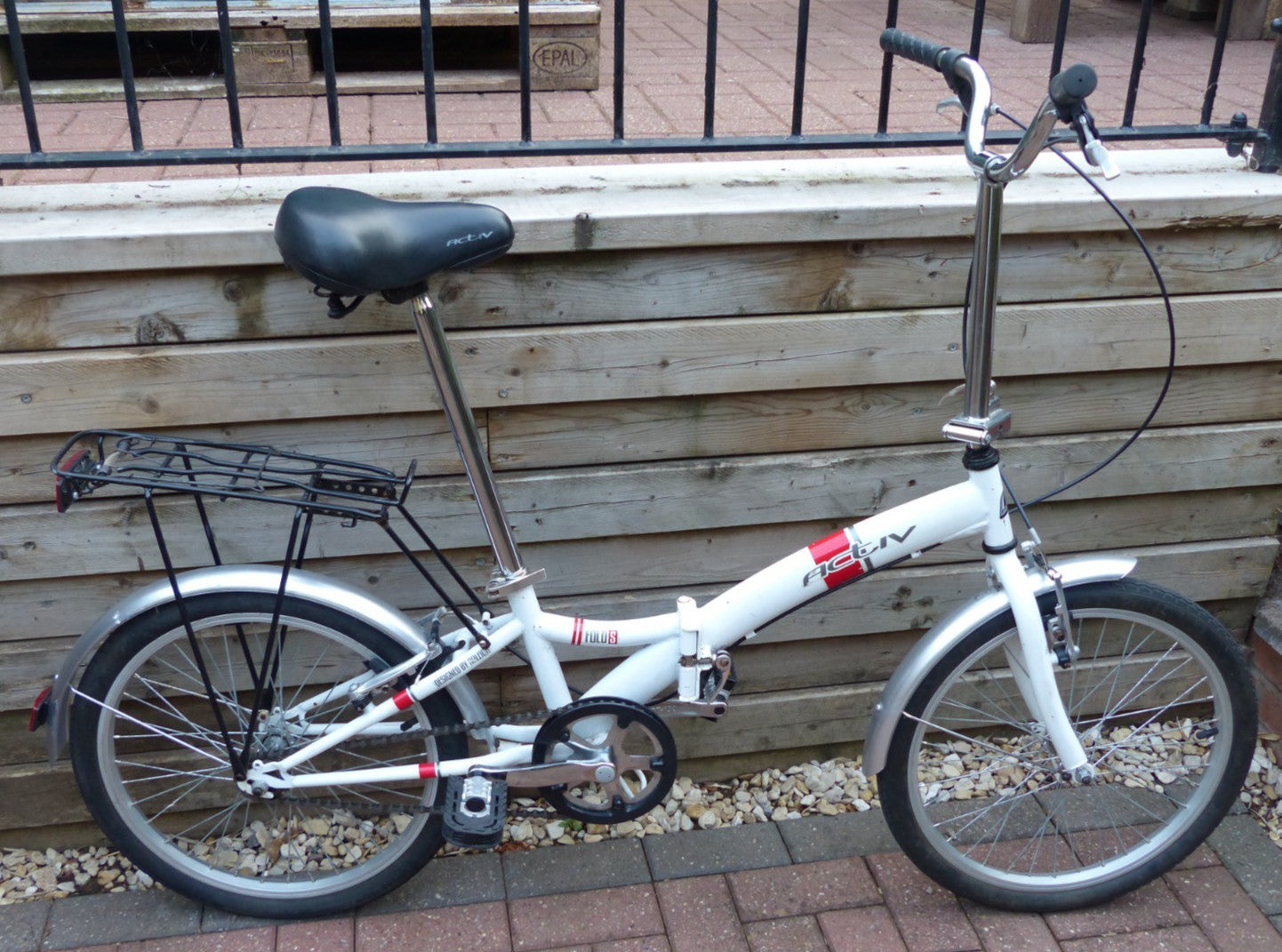 Activ Fold S folding single speed bike bicycle with additional rack White