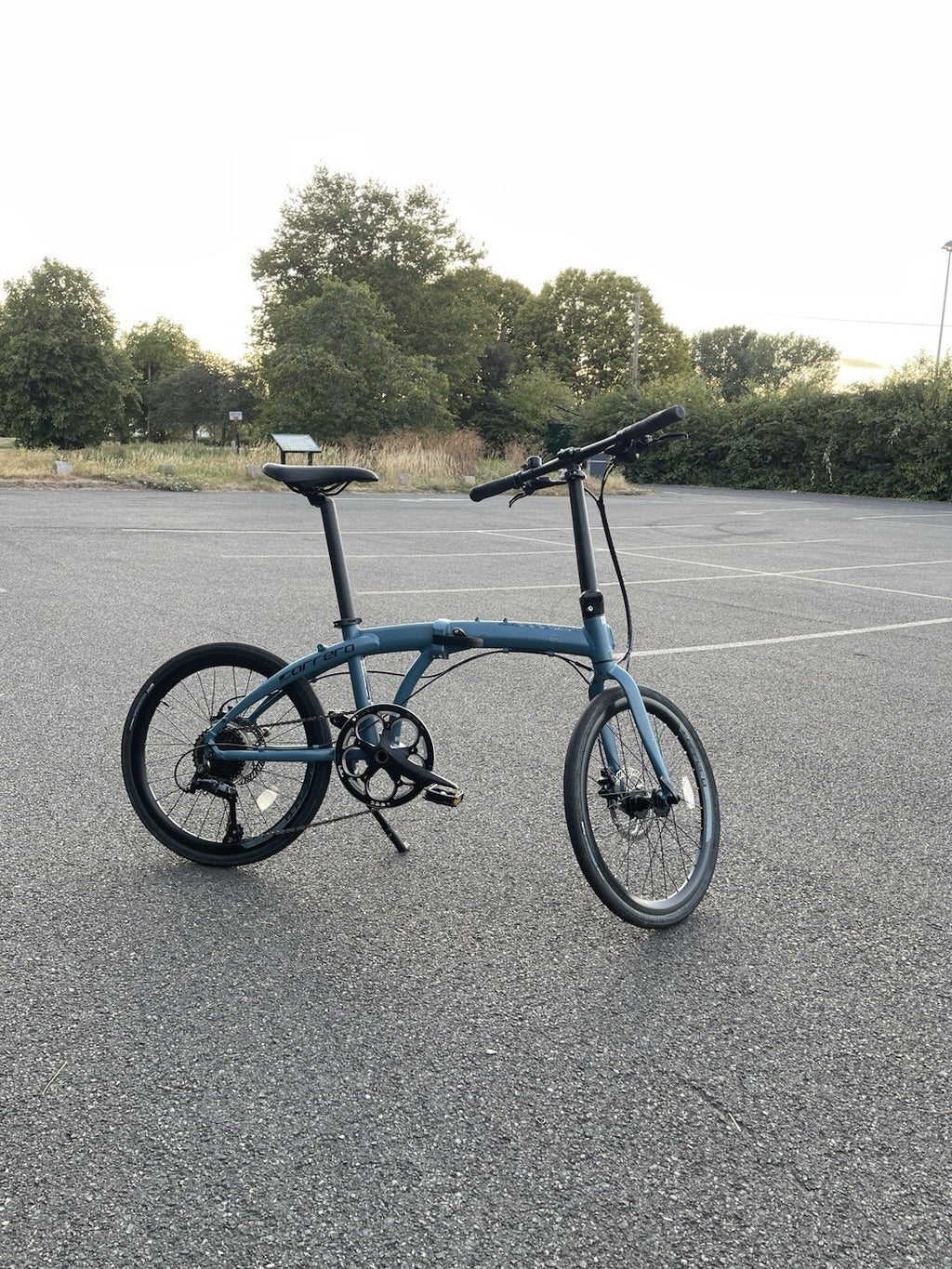 Carrera Intercity Disc 8-Speed Folding Bike.  Edition Matte Teal Blue 20inch