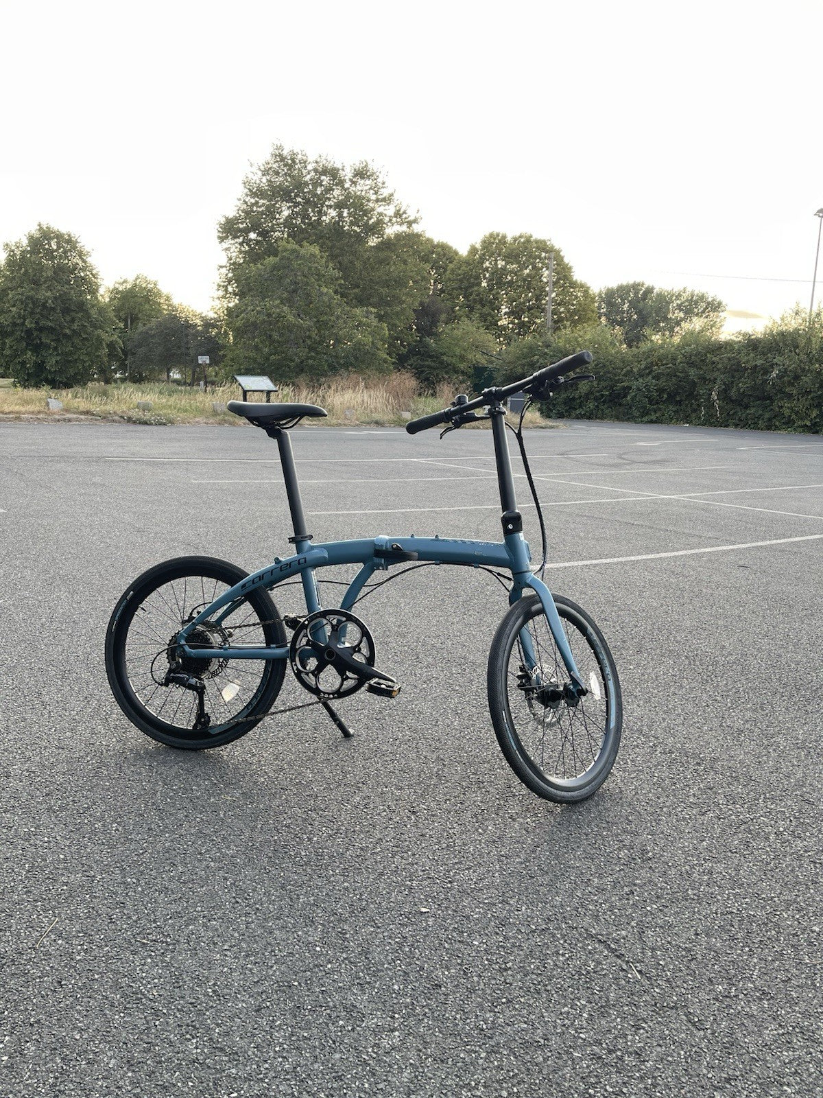 Carrera Intercity Disc 8-Speed Folding Bike.  Edition Matte Teal Blue 20inch