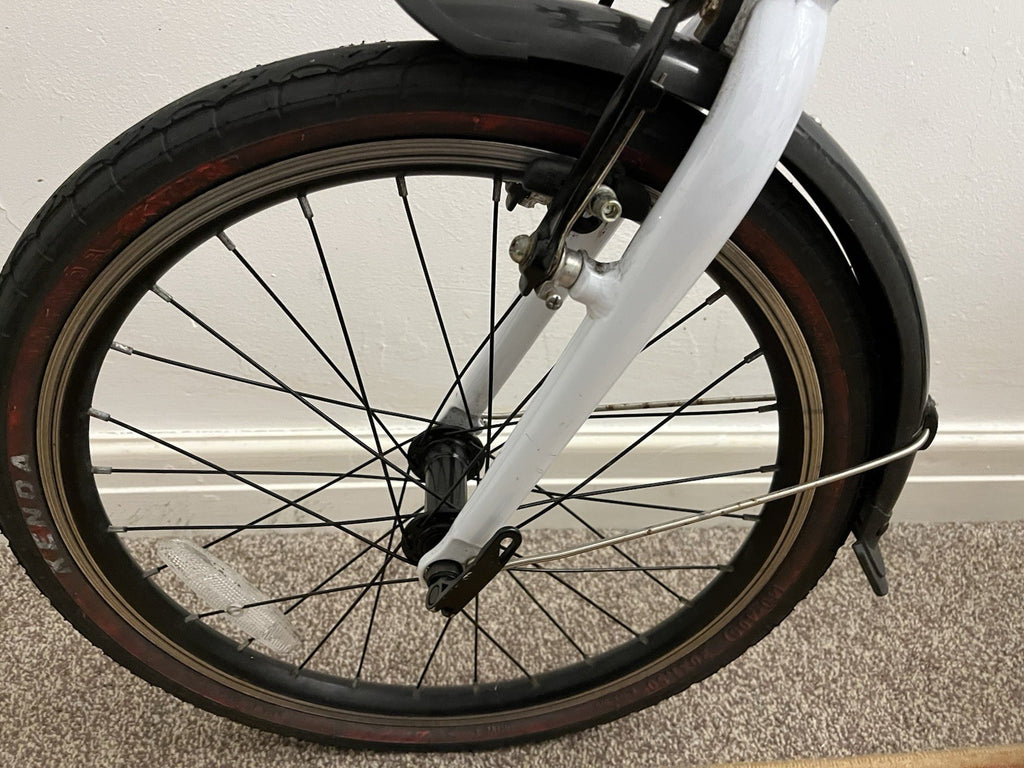 Folding City Bicycle Ecosmo 20" Wheel White, Alloy 7SP Shimano, 12kg-20AF09W