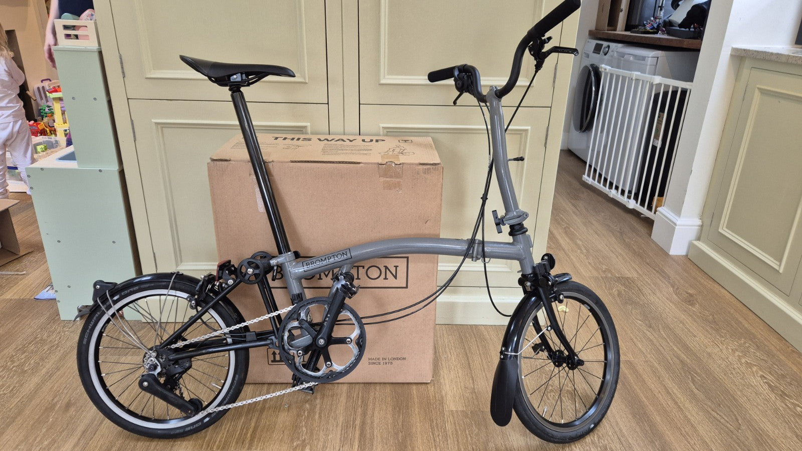Brompton P Line 4 Speed Titanium Folding Bike Silver Black