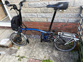 Brompton Folding Bike 16in Blue with Mudguards, Rear Rack, Front Bag & Charger