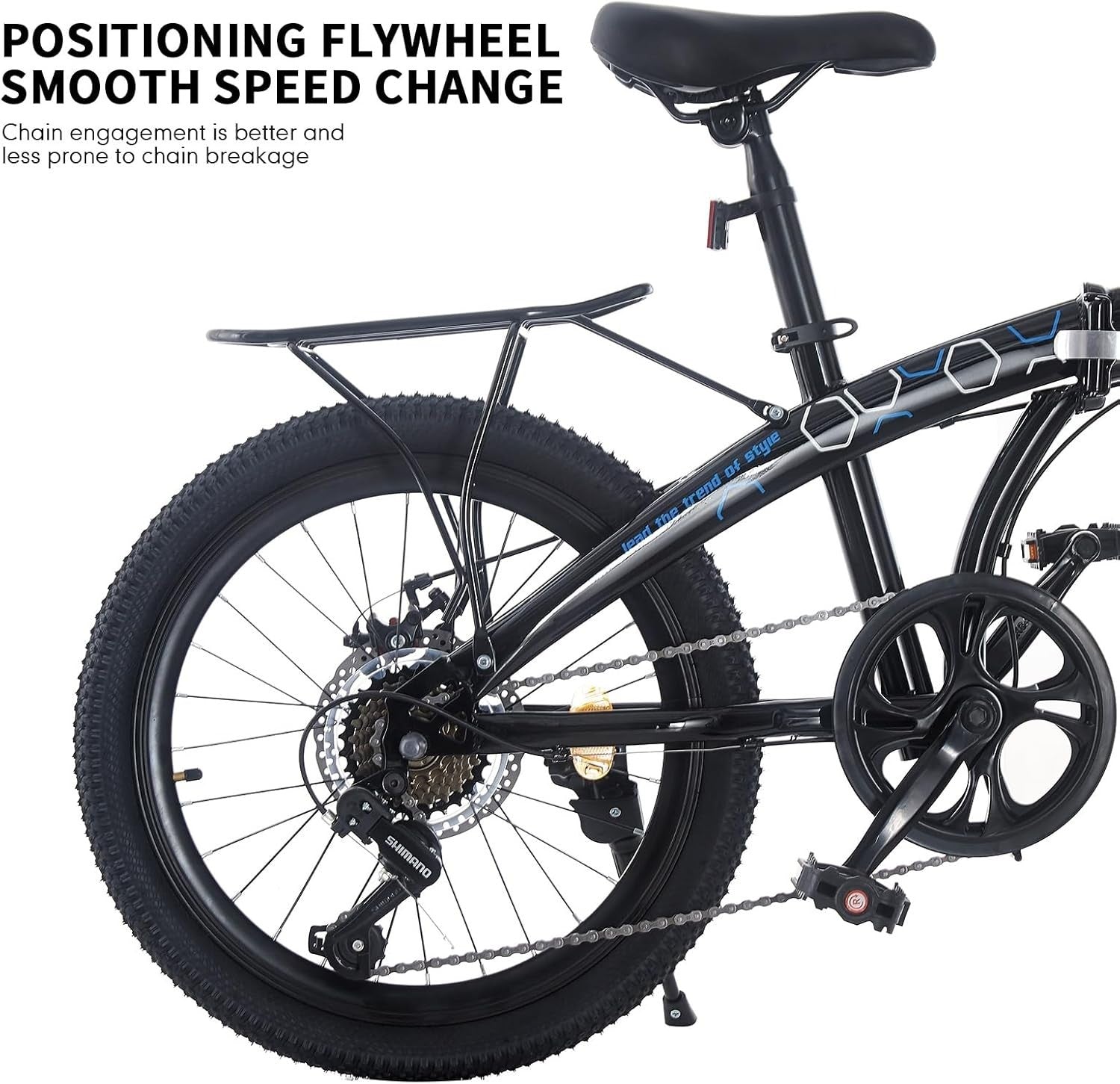 20" Folding Bike Lightweight 7-Speed Shimano Disc Brake Urban Commute