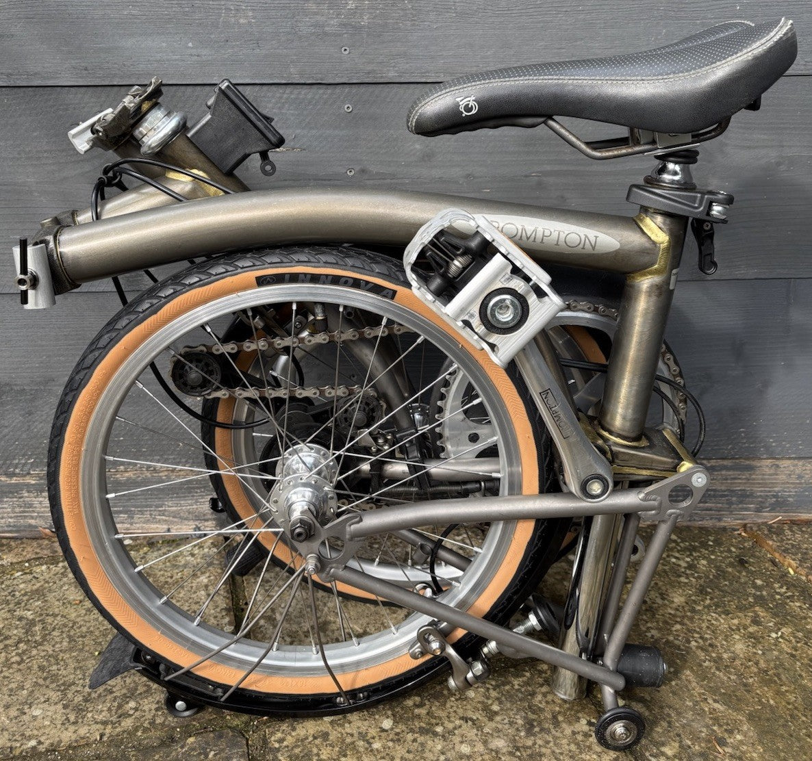 Brompton M2L-X Superlight Raw Titanium Ti / P Line Folding Bicycle - Hardly Used