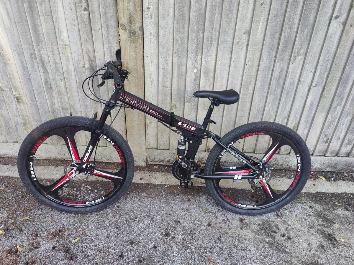 Trioblade 650B Folding MTB 21 Speed Full Suspension Disc Brakes - Needs Repair