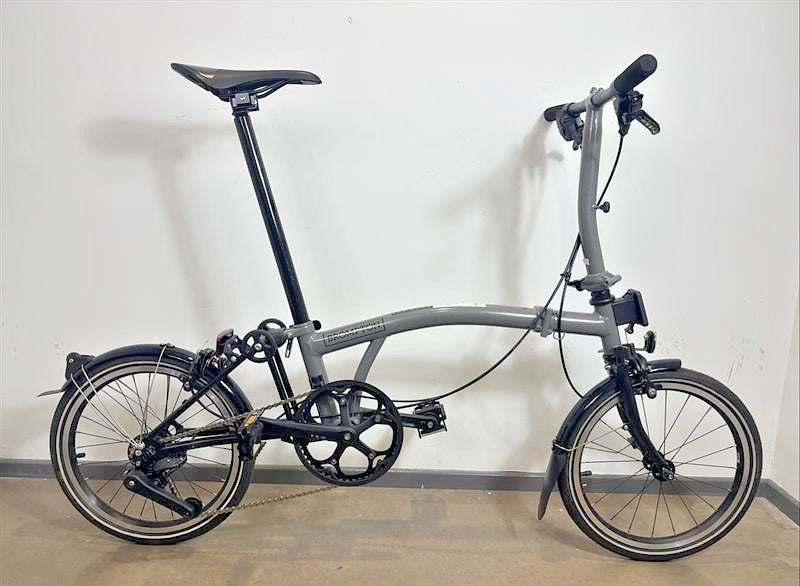 Brompton P Line 4 Speed 2022 Low Handlebar Folding Bike - Storm Grey