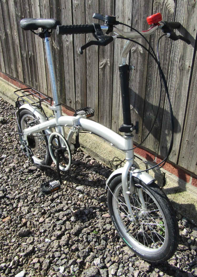 Mens Womens Adults Silver Folding Bike Bicycle Folder 6 Gears Shimano Gel Saddle
